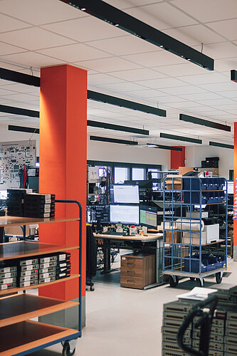 modern working space for technicians with equipment