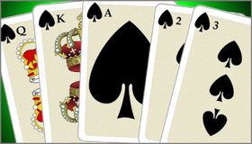 different playing cards