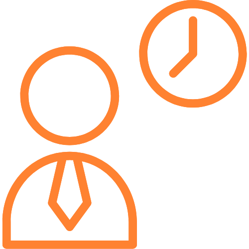 Icon with person and clock
