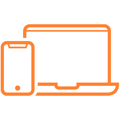 Icon with laptop and smartphone