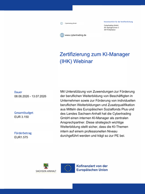 Plakat EU Förderung KI Manager